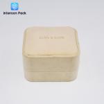 Flip Small Jewelry Packaging Boxes Polyurethane Flocking Cloth Clamshell Jewelry