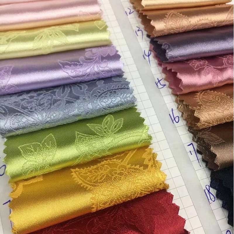 100% Polyester Satin Jacquard Brocade Fabric Taffeta Yarn Dyed