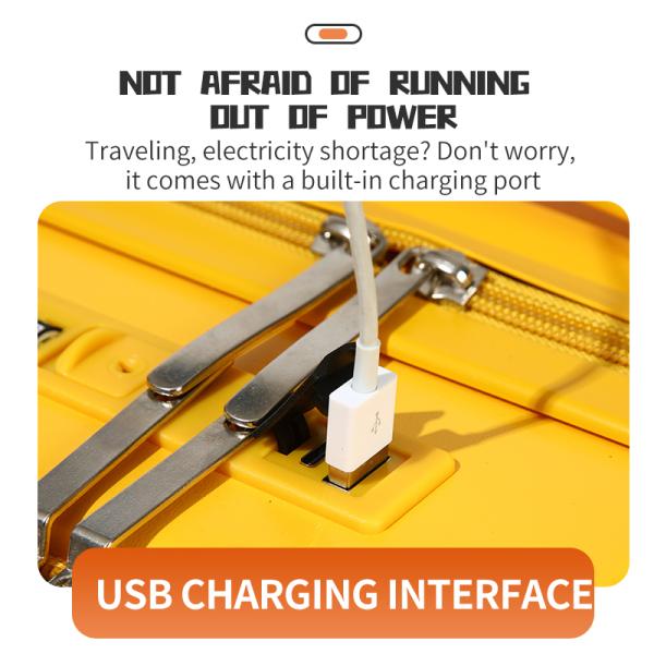 18 inch mini suitcase Carry-on travel luggage ABS New Multi-Functional Front-Opening Suitcase Hard-Shell Suitcase with Spinner Wheels Front-Opening