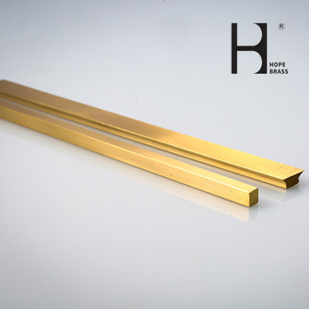 Golden Fade Resistant Square Brass Flat Bars SGS Certification