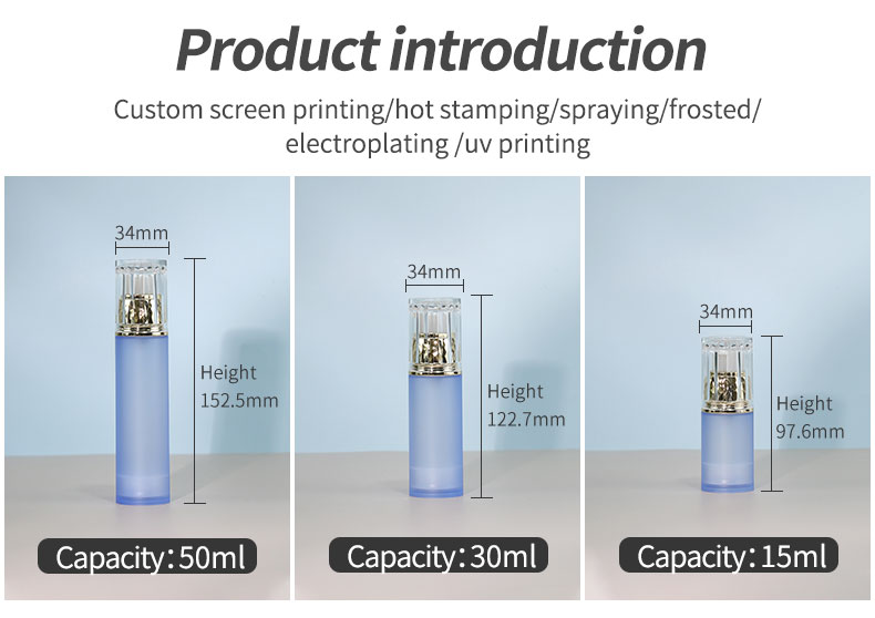 15ml 30ml 50ml Airless Bottle Series AS PP Plastic Bottles Frosted Airless Pump Bottle Cosmetic Packaging OEM/ODM Acceptable