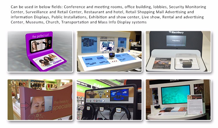 Low Power Consumption Battery Lcd Screen , 800*480 Lcd Media Player