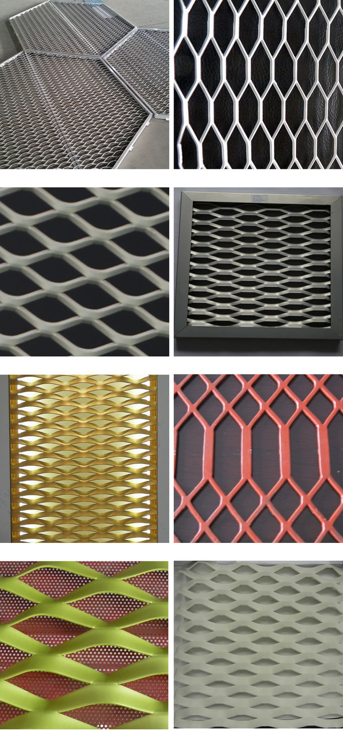 Wall Covering Decorative Expanded Metal Mesh Screen Panels 80mm Width Anodized