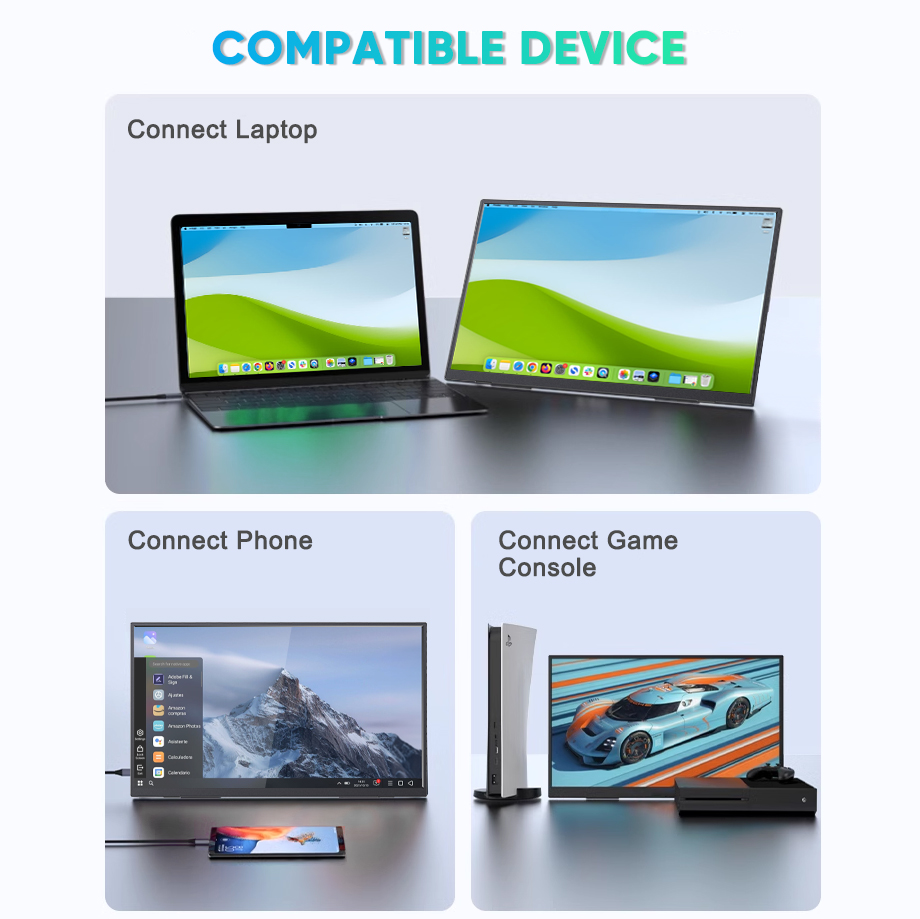 2K IPS Portable 2nd Screen Dual Laptop Monitor Display Extender ODM
