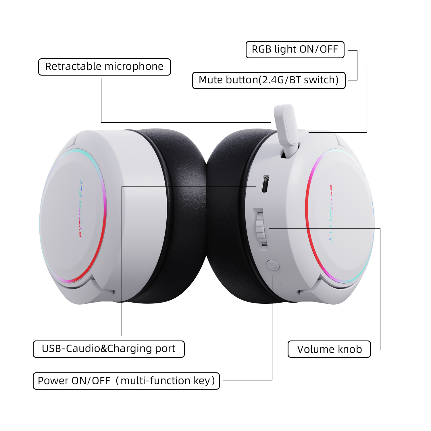 X7Pro Dual Gaming Headset Wireless 35 Hours for Nintendo Switch 2.4GHz Ultra Low Latency