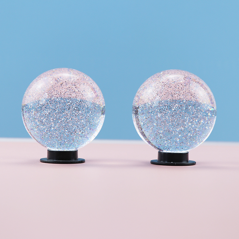 Home crystal craft shining acrylic uv balls 50mm glitter powder toys ball clear crystal ball
