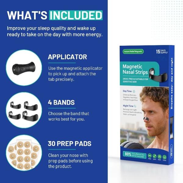 Magnetic Nasal Strips Increase Air Breathing Reduce Snoring Kit Nasal Nose