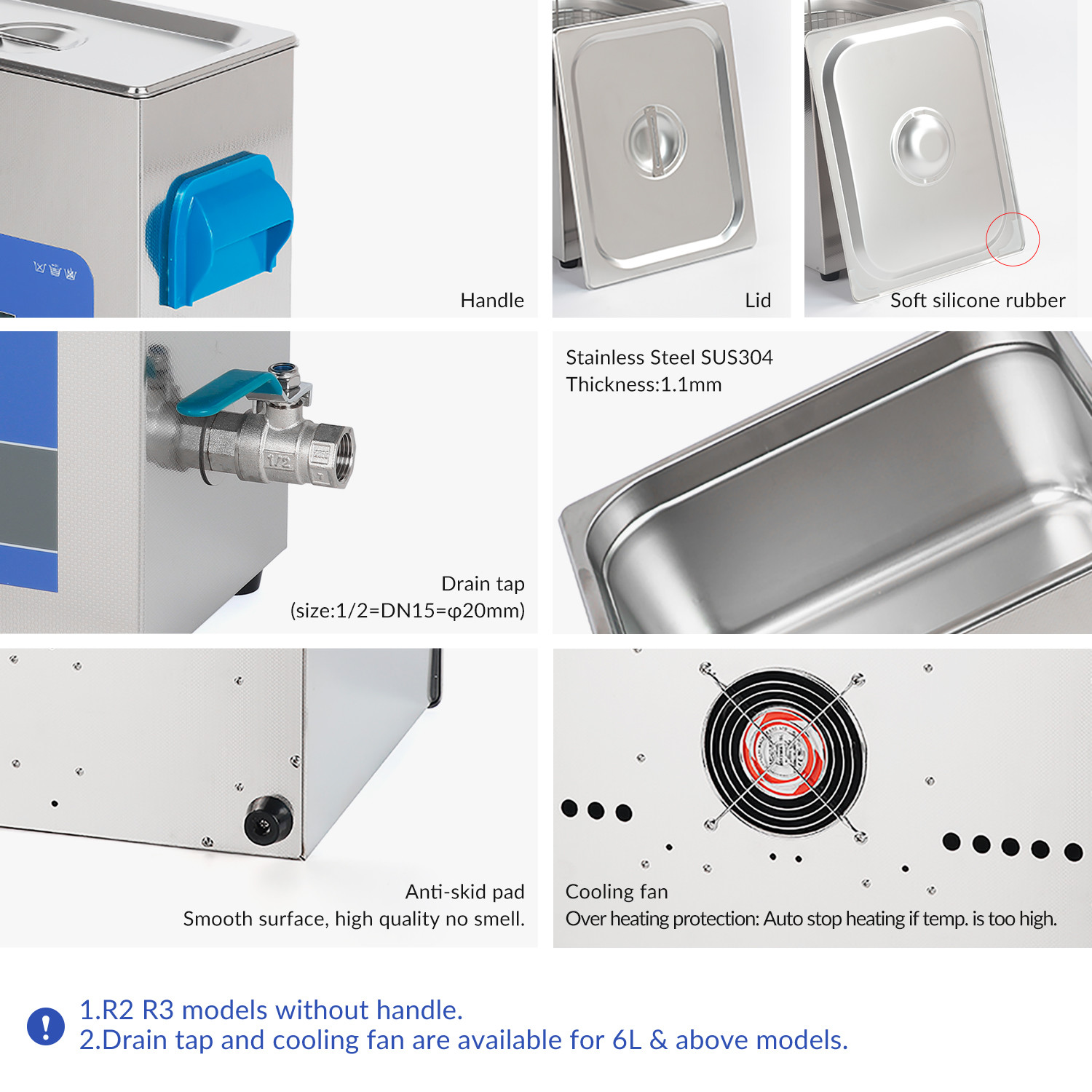 GT SONIC 20L Parts Ultrasonic Cleaner Heated Ultrasonic Bath Cleaner SUS304 40kHz