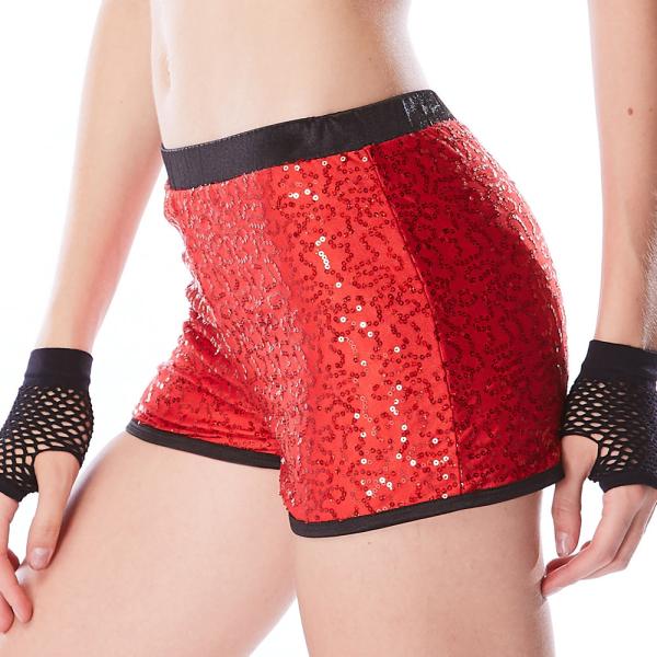 Metallic Edged Dance Wear Accessories Gym Sequin Dance Shorts For Sports