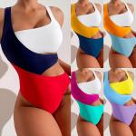 Bikini Sexy One Piece Bathing Suit Color Matching Conservative Womens One Piece