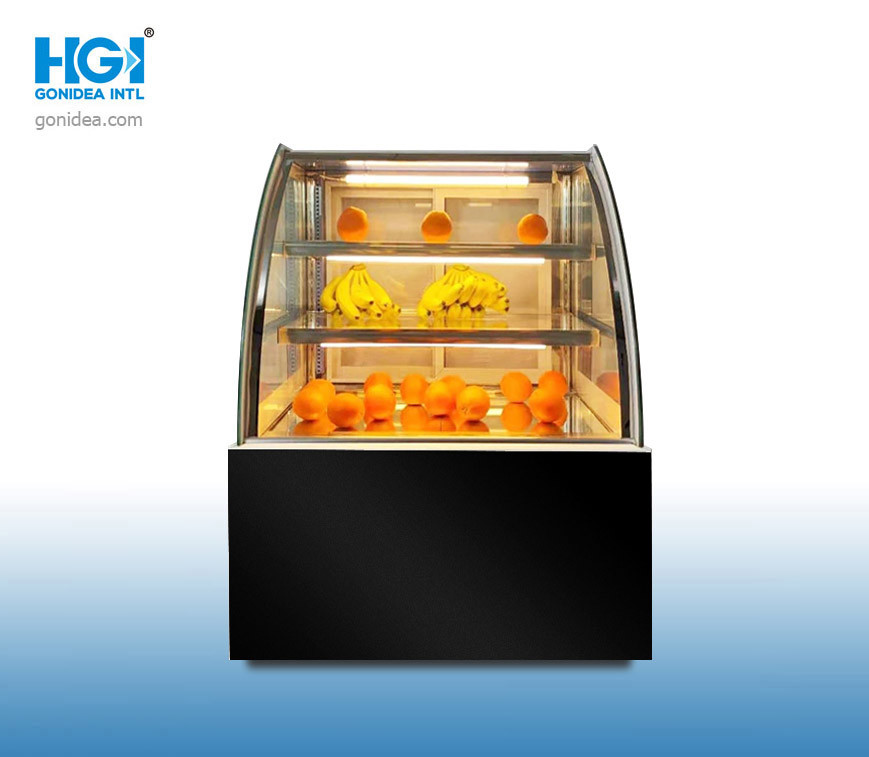Mini Customized Glass Door Display Chiller Refrigerator Cabinet Cake Showcase Hcs-08f