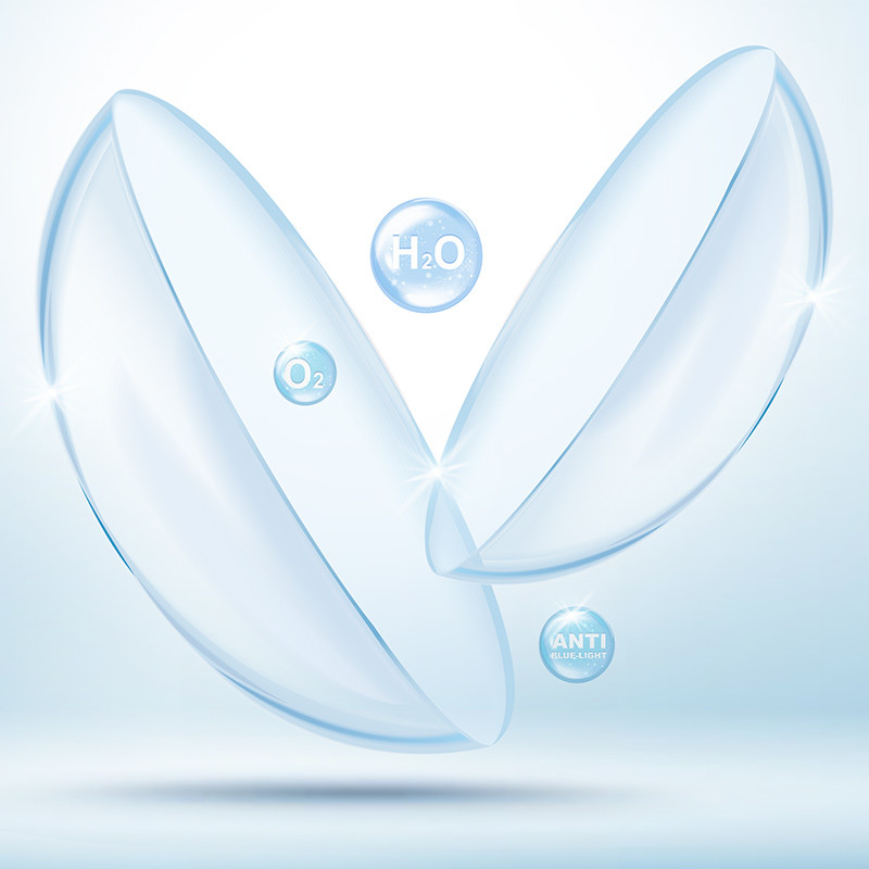 One Day Transparent Clear Color Contact Lenses For Short Sight Astigmatism