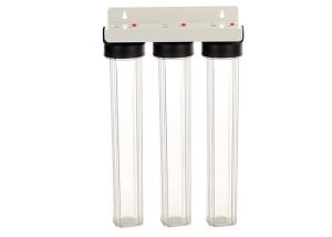 China 20'' slim triple sump clear water filter housings with 3/4 inch in/out port wholesale