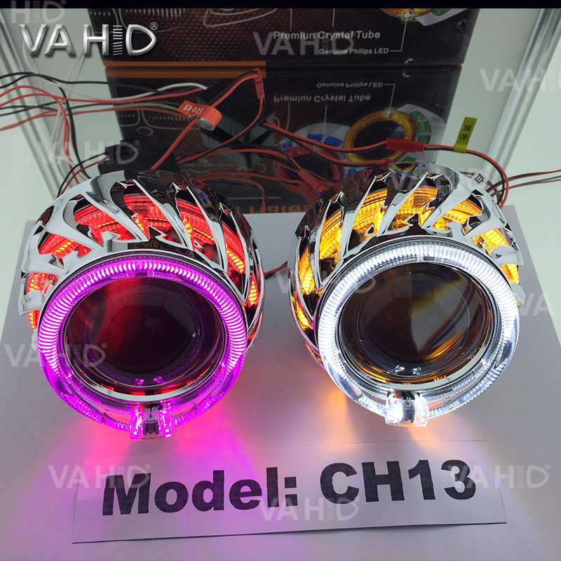 CH13 2.5inch Round double Crystal angel eye Bixenon Car hid xenon projector kit