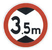 Limit height, width, mass, axle weight signs