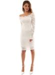 Elegant off Shoulder Lace Bodycon Midi Dress for Woman Elegant off Shoulder Lace