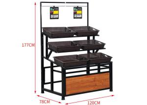 China Single Side 1200x660x710mm Vegetable Display Rack Supermarket Display Stands wholesale