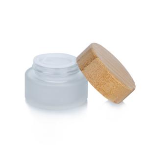 China 50g Glass Jar With Bamboo Lid 61.3MM wholesale