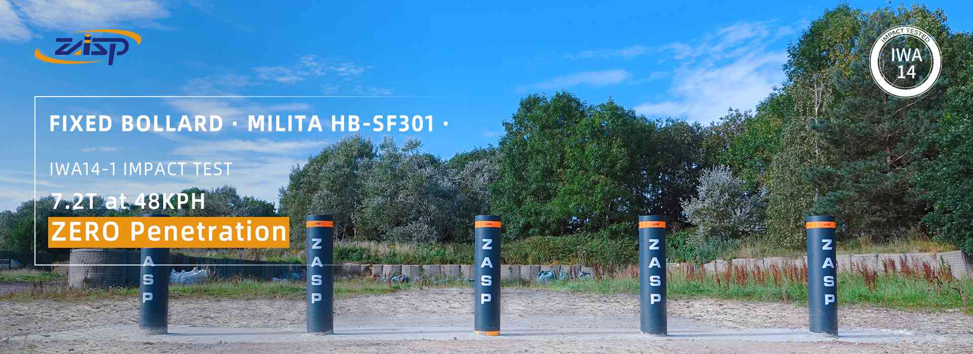 Zero Penetration 350mm Depth Driveway Security Post Galvanised Steel Bollards