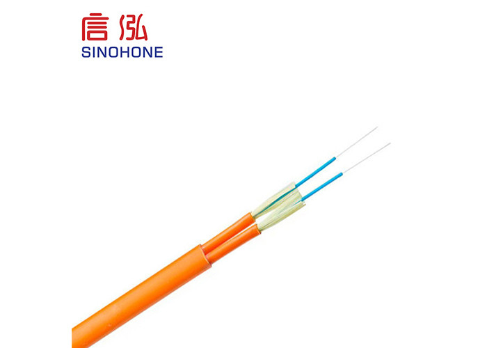 Tight Multimode Duplex Fiber Optic Cable , Flat Fiber Optic Cable Aramid Yarn