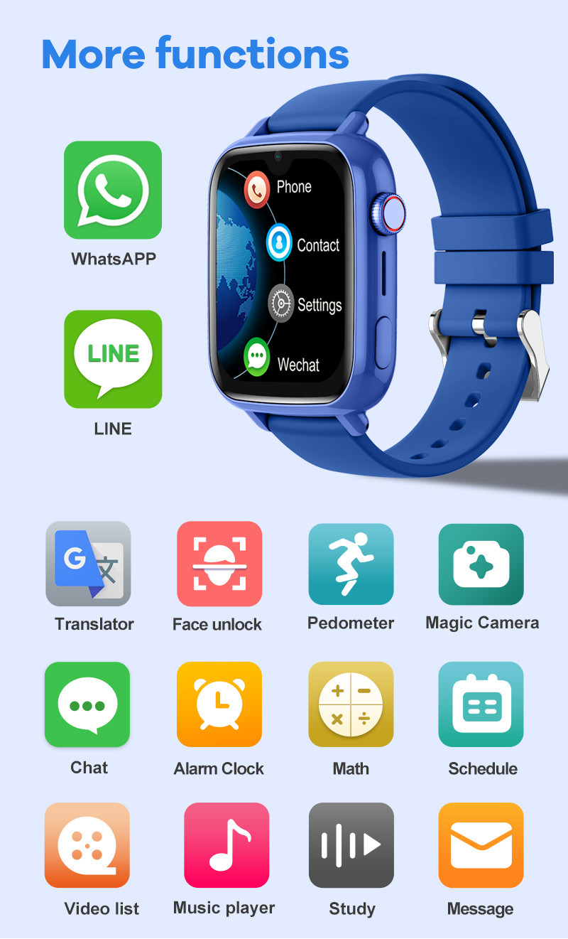 D41 4G Childrens Tracker Watch SOS GPS LBS Waterproof For Teens OEM