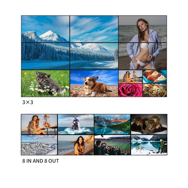 4K60 8-in 9-out Video Wall Controller with 28nm Process and DP 1.2 Multi-Screen Processor