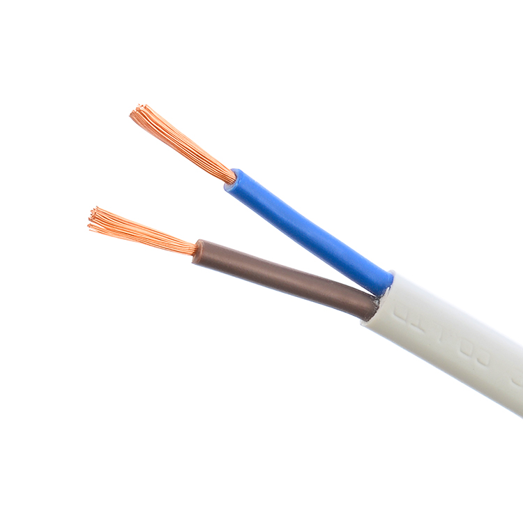 Flat VDE Approval H03VVH2-F Oxygen-free Copper Flat Twin Core Flexible Power Cord Cable for Machine Rated Voltage 300/300V