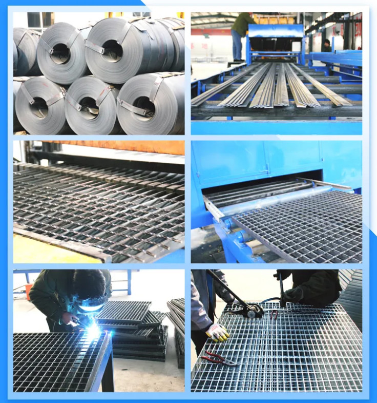 Walkway Yellow Equivalent Nosing Hot Galvanized Steel Grating 30x5mm 30x100cm