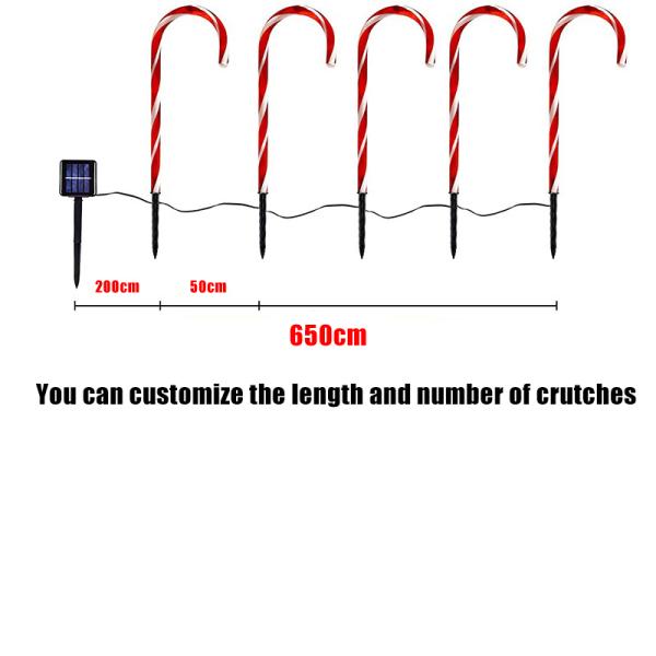 Outdoor Solar LED Lights Christmas Candy Cane Lights for Other Christmas Decorations