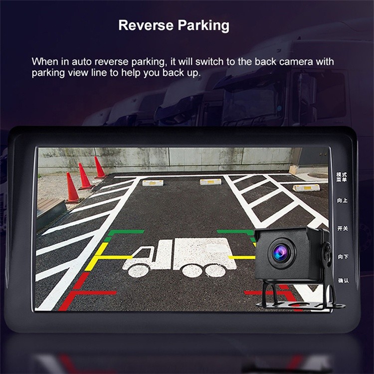 7inch Android GPS Navigation Full HD Truck Car DVR Camera Dash Cam 2CHs