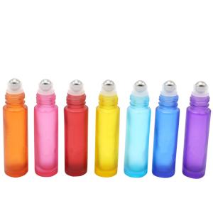 China Amber Blue 5ml 8ml 10ml Essential Oil Roller Bottles With Metal Ball wholesale
