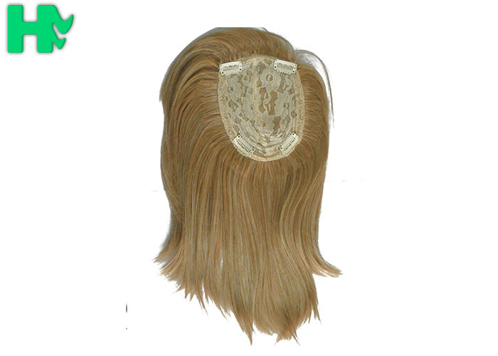 Short Straight Top Closure Synthetic Hair Pieces High Temperature Fiber Blond Hair Wig