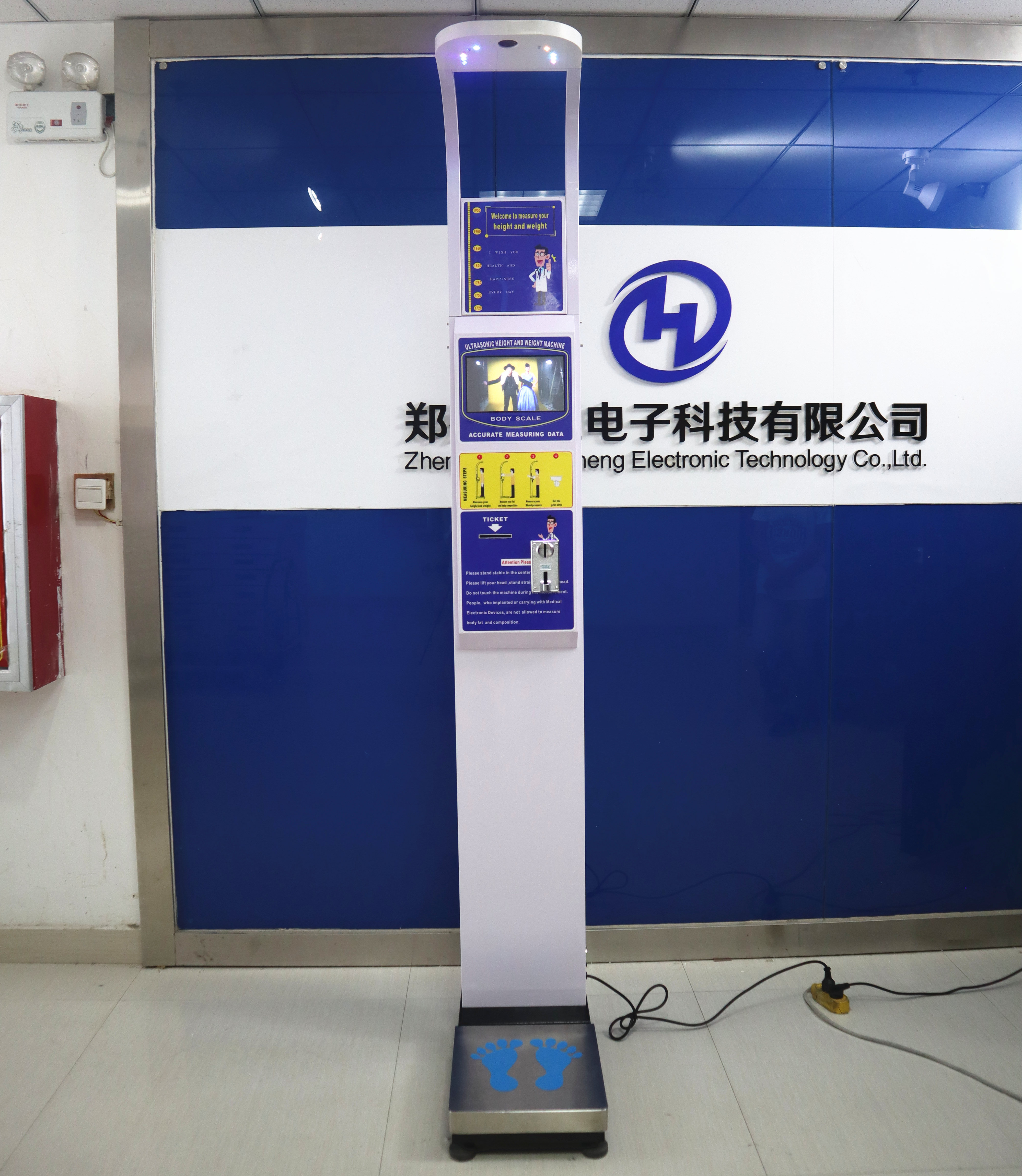 DHM-15 gym weight scale Height and weight scale display video and advertising weight measurement coin BMI Scale