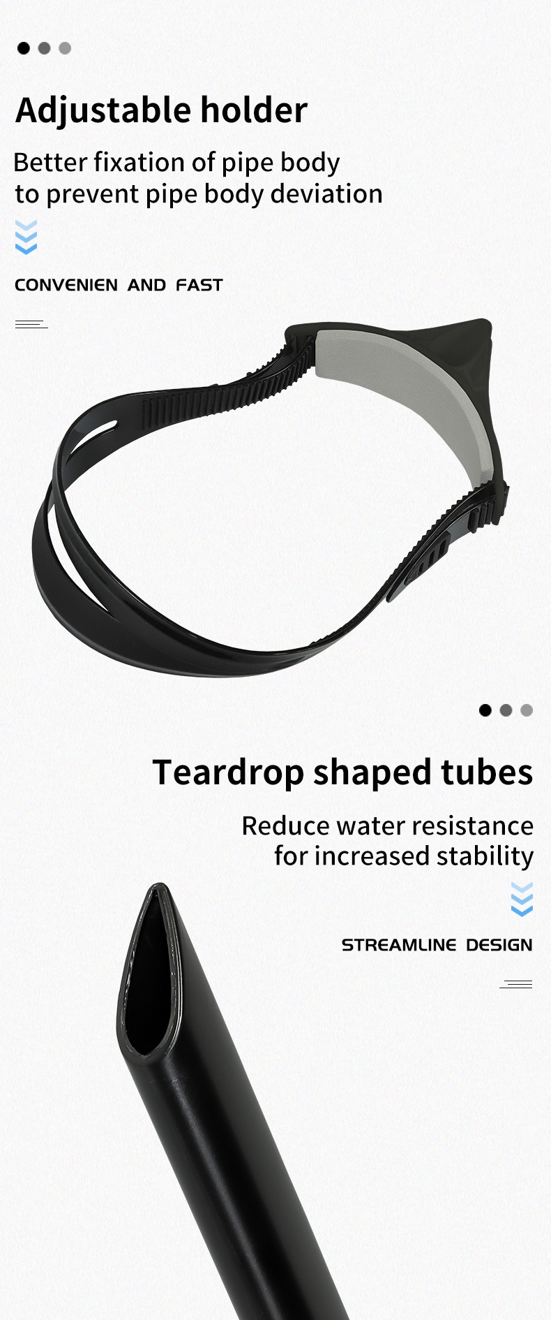 Silicone Mouthpiece Front Snorkel Swimming Diving Equipment Spearfishing Floating Tube