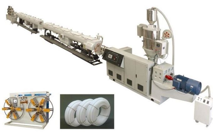 Single Screw Plastic Tube Making Machine , Customized PE Pipe Extrusion Line 1