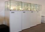 Material Wooden White Lighting Retail Glass Display Cases / Museum Glass Case