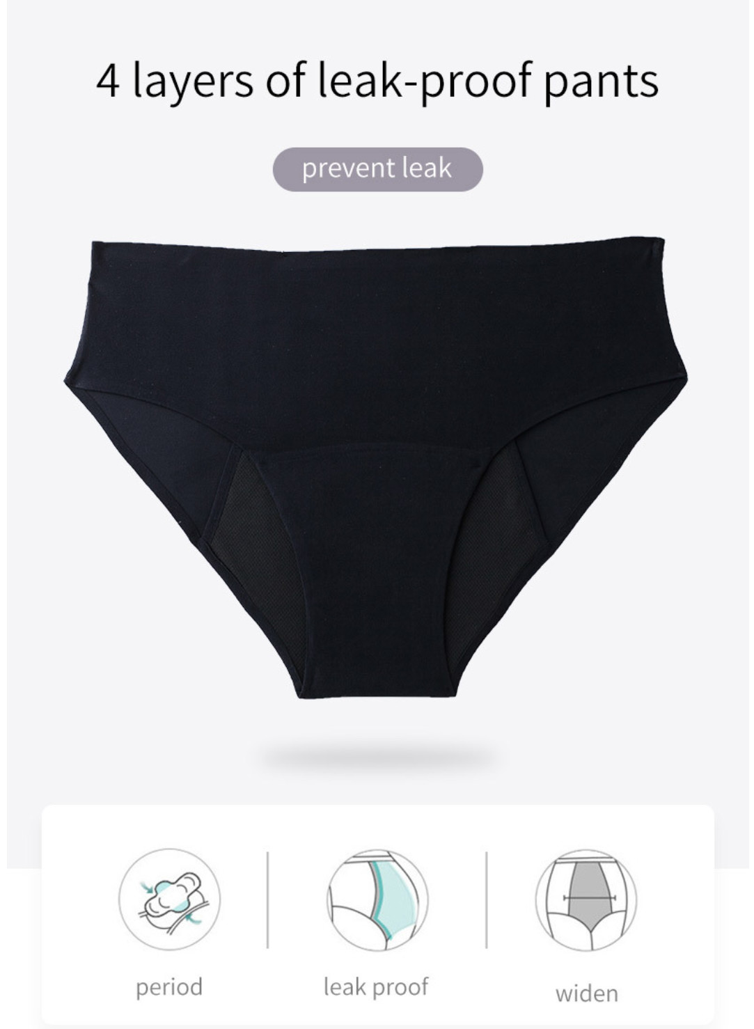 Proof Overnight Period Panties Underwear Plus Size High Waist Seamless Menstrual Panties