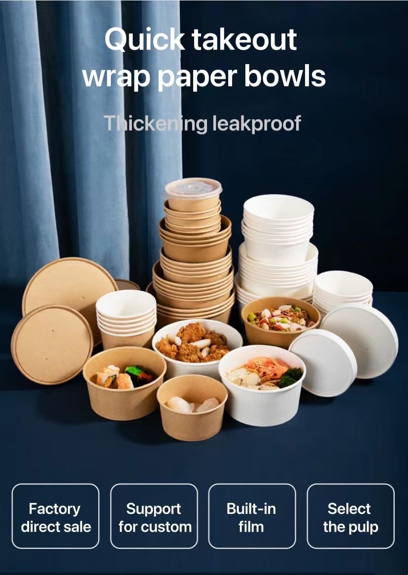 Eco Friendly Food Container Paper Box Hamburger Sushi Noodle Takeaway Containers