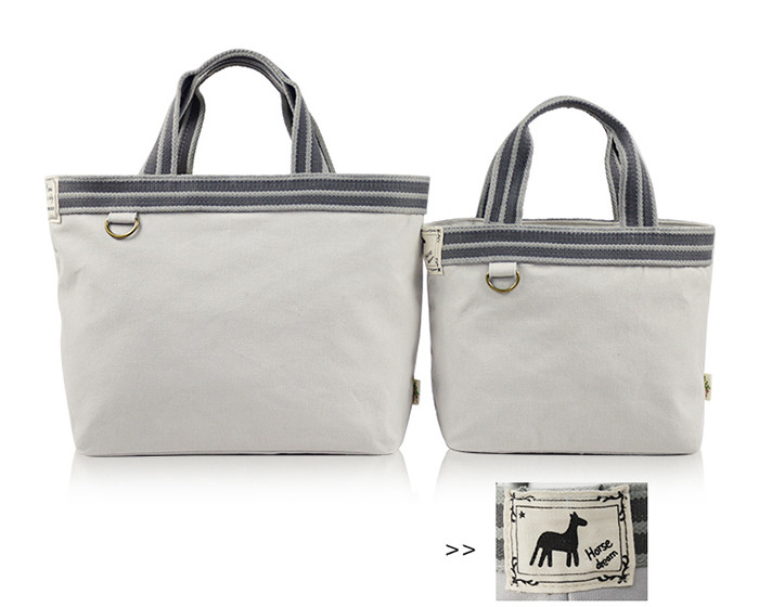 Promotional Canvas Tote Bags SGS Washable Cotton Material 2 Sets Of Bags