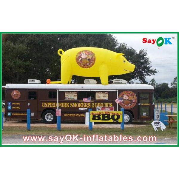 BBQ Shop Custom Inflatable Products L5m Giant Yellow Inflatable Advertising Pig