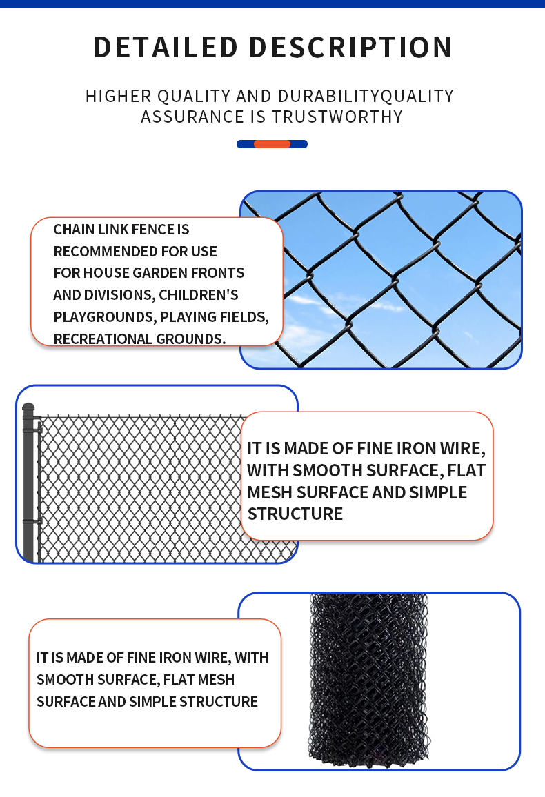 Low Price Guaranteed Quality Coated Black Decorative Garden Welded Wire Mesh Chain Link Fence/wire mesh chain link fence