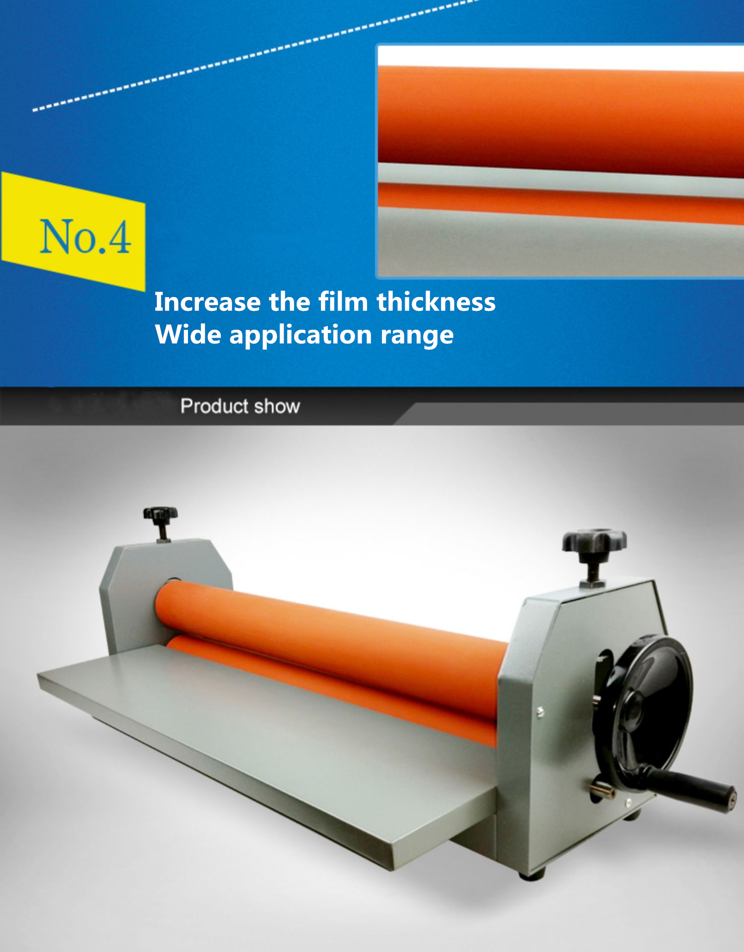 Cold Roll Technology Manual Laminating Machine for 750mm Vinyl and Glass Plate Photo