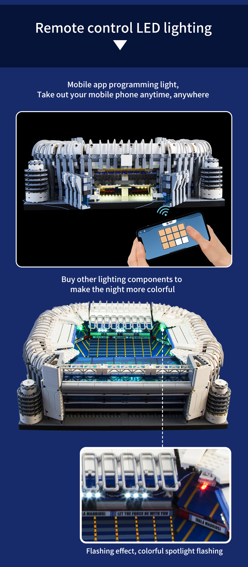 Educational Toys for Bernabeu Football Stadium Model Building Blocks 1 600 Scale 8kg