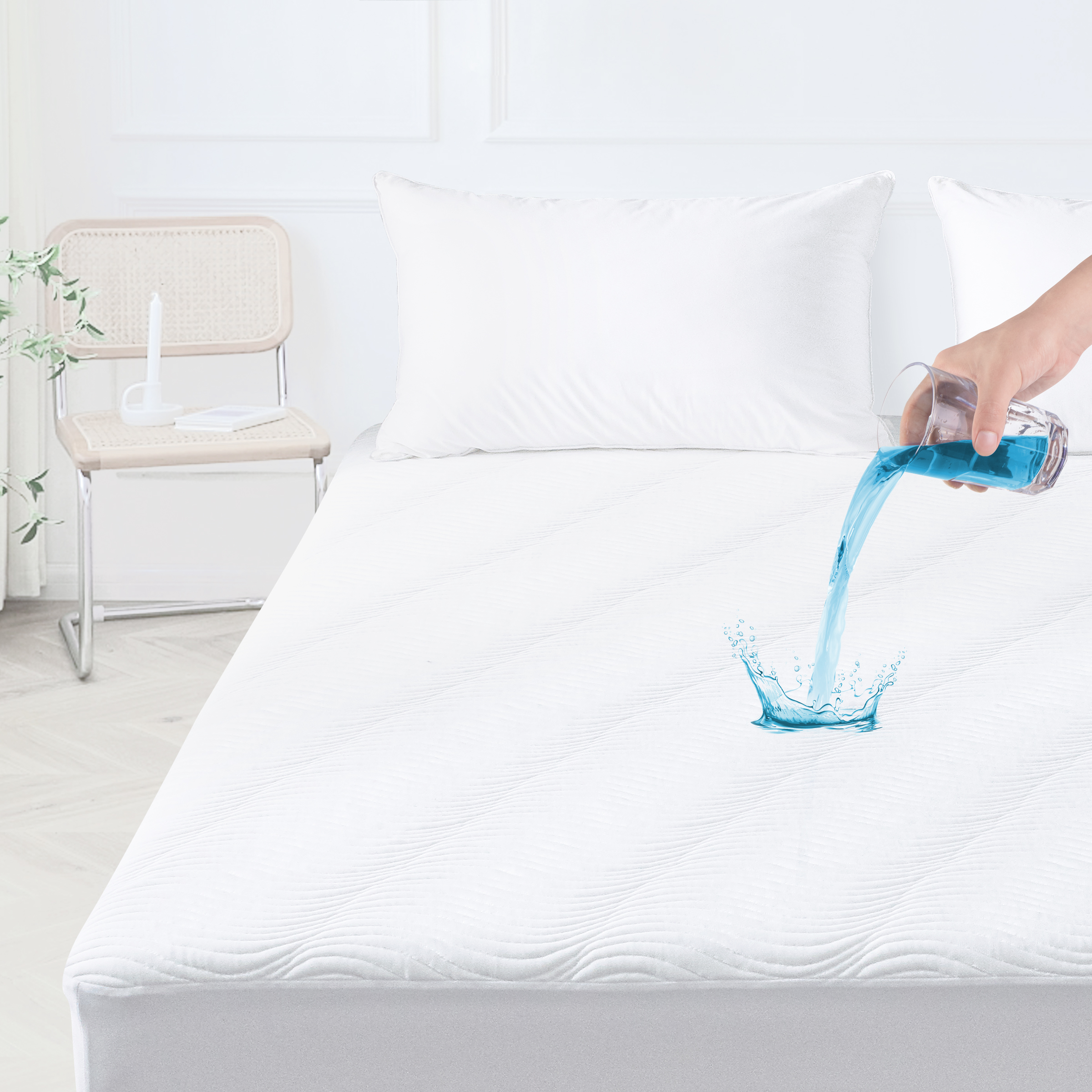 100% Polyester Fabric White Dropshipping Waterproof 3D Air Layer Bed Bug Mattress Cover