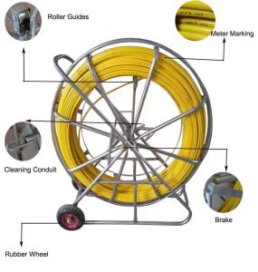 China 9mmx150m Fiberglass Duct Rodder , Fish Tape Conduit Rodding Equipment wholesale