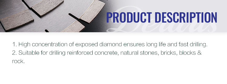 Vacuum Brazed Diamond Core Drill Bit for Hard Stone Tile Marble Granite Dry or Wet