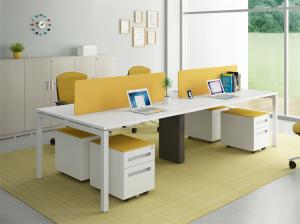 China White Desk Top 4 Seat Office Workstation Size W2400mm D1200mm H750MM wholesale