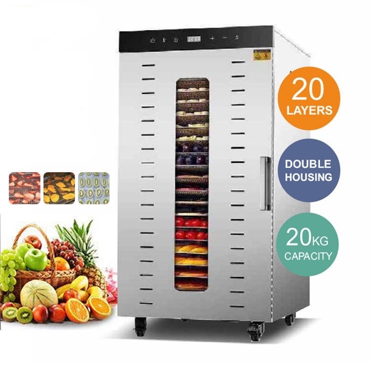 Single Zone 20 Trays Commercial Dehydrator Drying Industrial Machine Fruits Vegetables