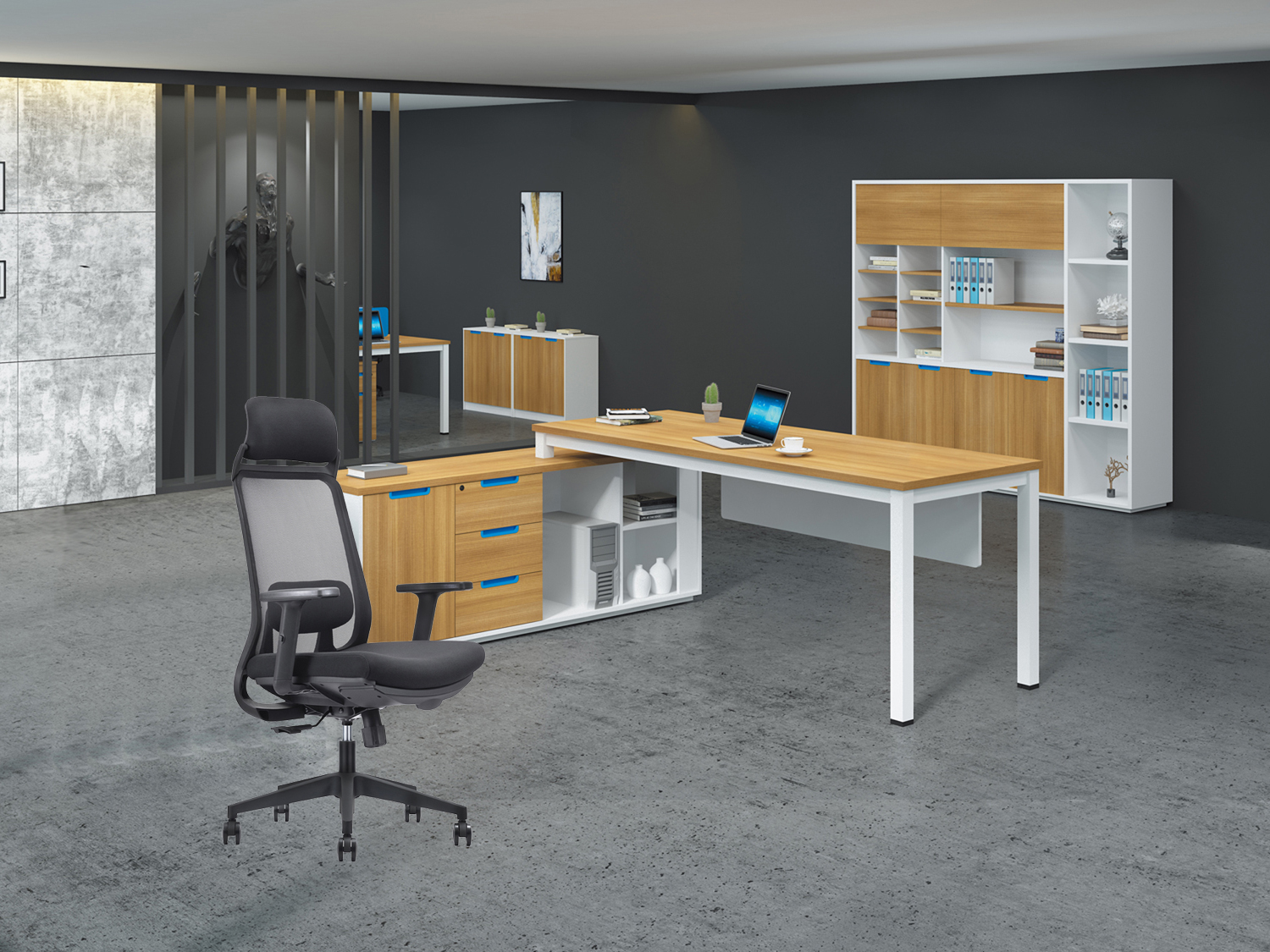 2D Armrest Ergonomic Luxury Office Chair with Height Adjustable and Office Boss Lift