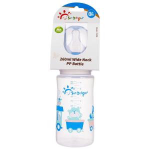 China Wide Neck 9oz 260ml Arc Silicone PP Baby Feeding Bottle wholesale